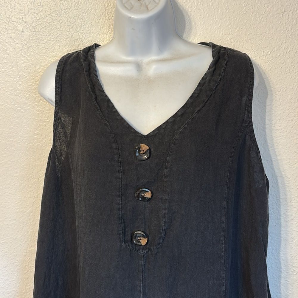Alessia Pacini Linen Lagenlook Sleeveless Tunic 1X - Picture 3 of 5